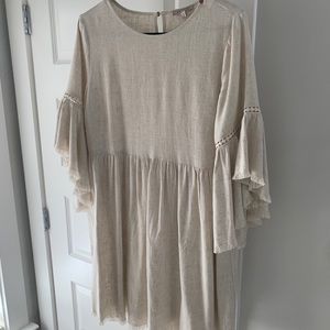 Pink Blush Maternity Linen Dress